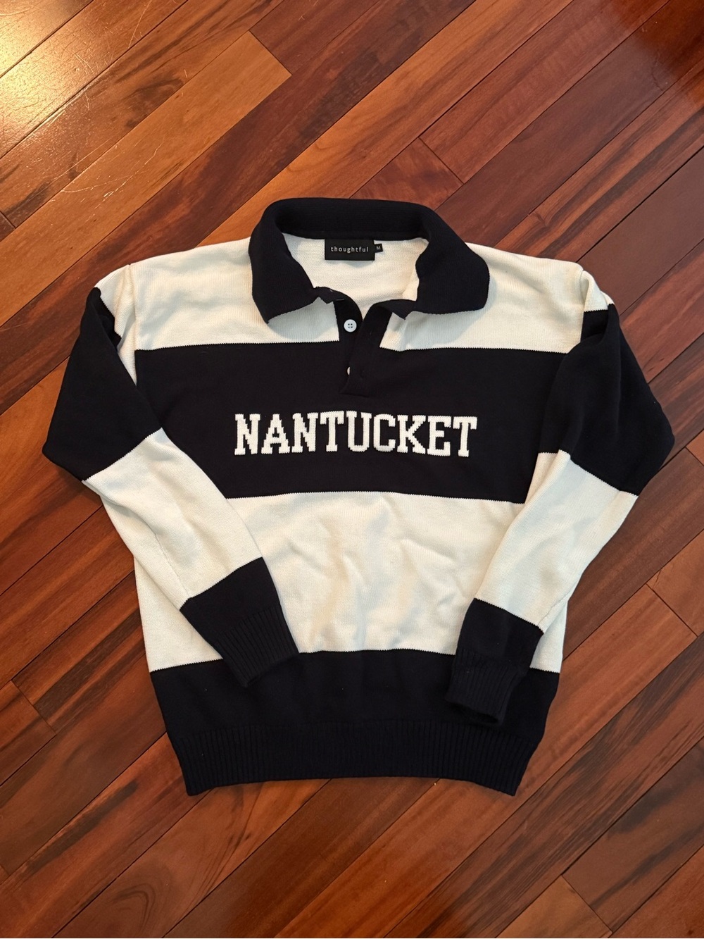 Nantucket Cotton Knit Rugby Style Sweater- women’s medium